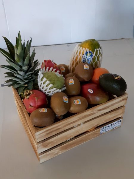 Cesta madera de frutas tropicales y exóticas - Frutávila